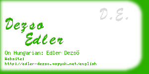 dezso edler business card
